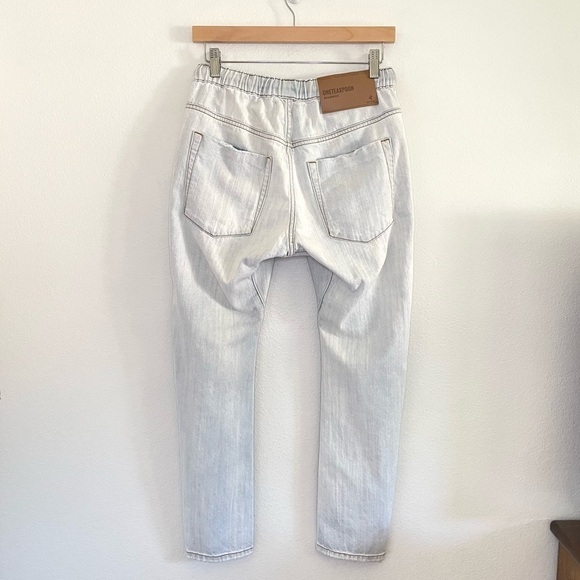 One Teaspoon Shabbies Drawstring Boyfriend Distressed Denim Jean Brando XS - Picture 6 of 16